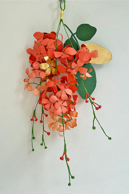 Amaltas Paper Flower & Leaf Festive Decoration, Orange