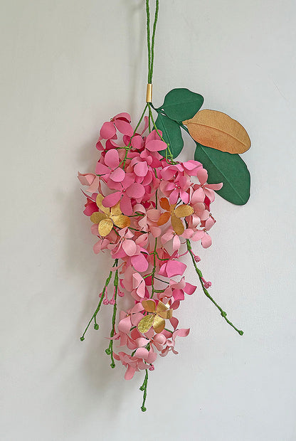Amaltas Paper Flower & Leaf Festive Decoration, Pink