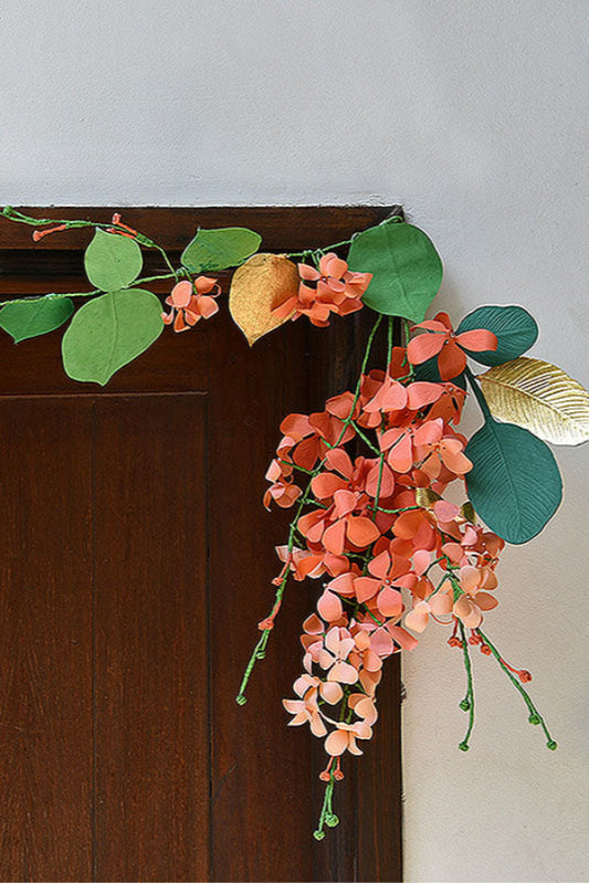 Amaltas Paper Flower & Leaf Festive Decoration, Orange