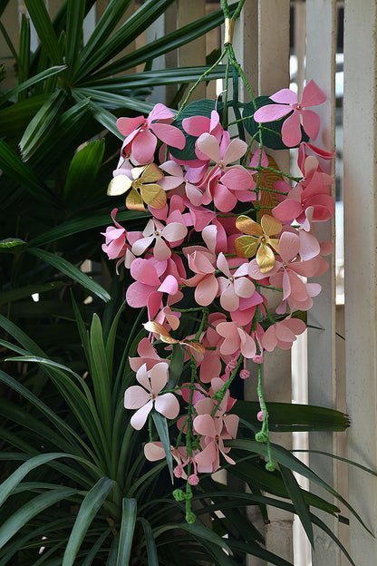 Amaltas Paper Flower & Leaf Festive Decoration, Pink