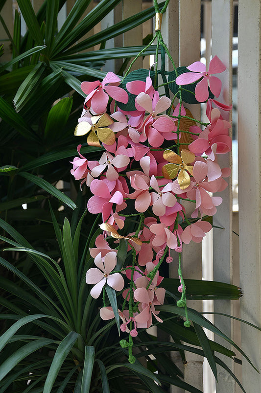 Amaltas Paper Flower & Leaf Festive Decoration, Pink