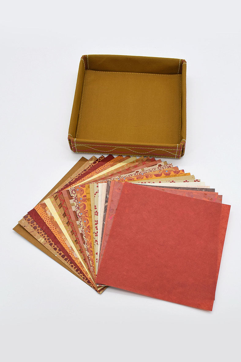 Compendium Paper Warm Tones Origami DIY Handmade Paper Desktop 4 Tray Compendium Online ...