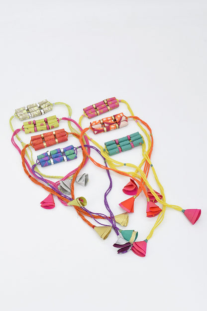 Trimmed paper bead rakhi with tassel