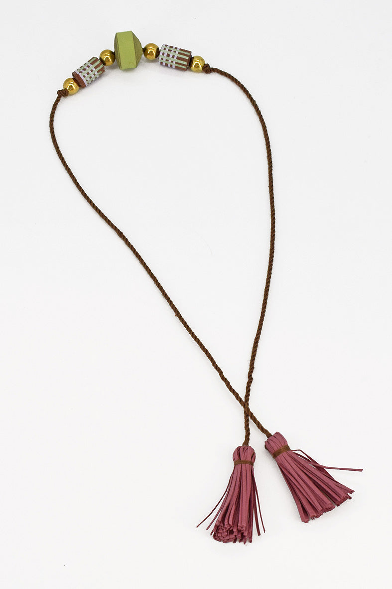 Trimmed paper bead rakhi with tassel