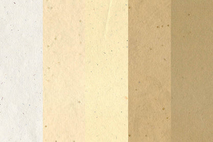 Assorted Neutrals Handmade Papers with Lumen Inclusions ~100gsm Set of 5 56x76cm each
