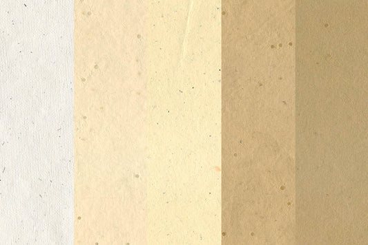 Assorted Neutrals Handmade Papers with Lumen Inclusions ~100gsm Set of 5 56x76cm each