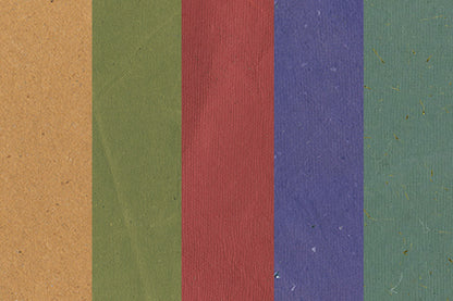 Assorted Primary Colours Handmade Papers with Glittery Inclusions ~100gsm Set of 5 56x76cm each