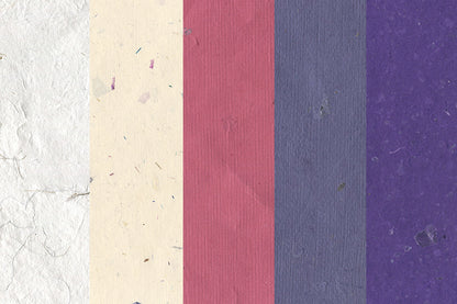 Assorted RGB & White Handmade Papers with Glittery Inclusions ~100gsm Set of 5 56x76cm each