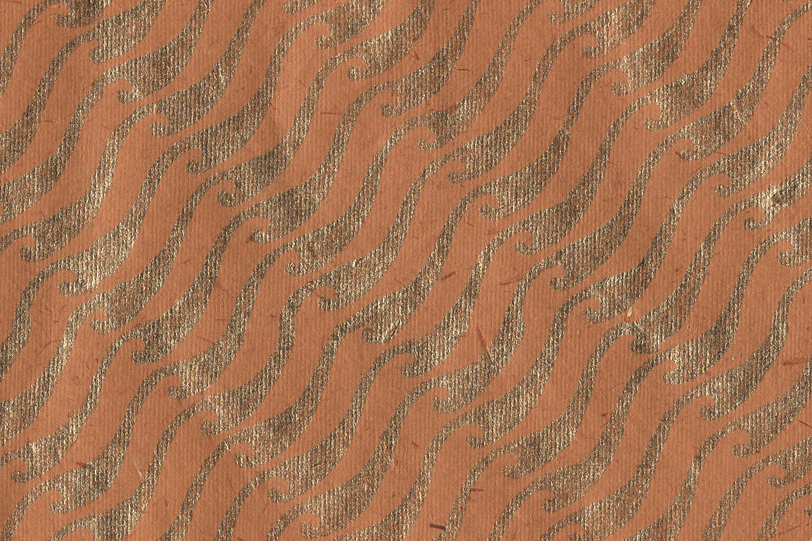 Waves Repeat Pattern Cotton Rag Handmade Paper