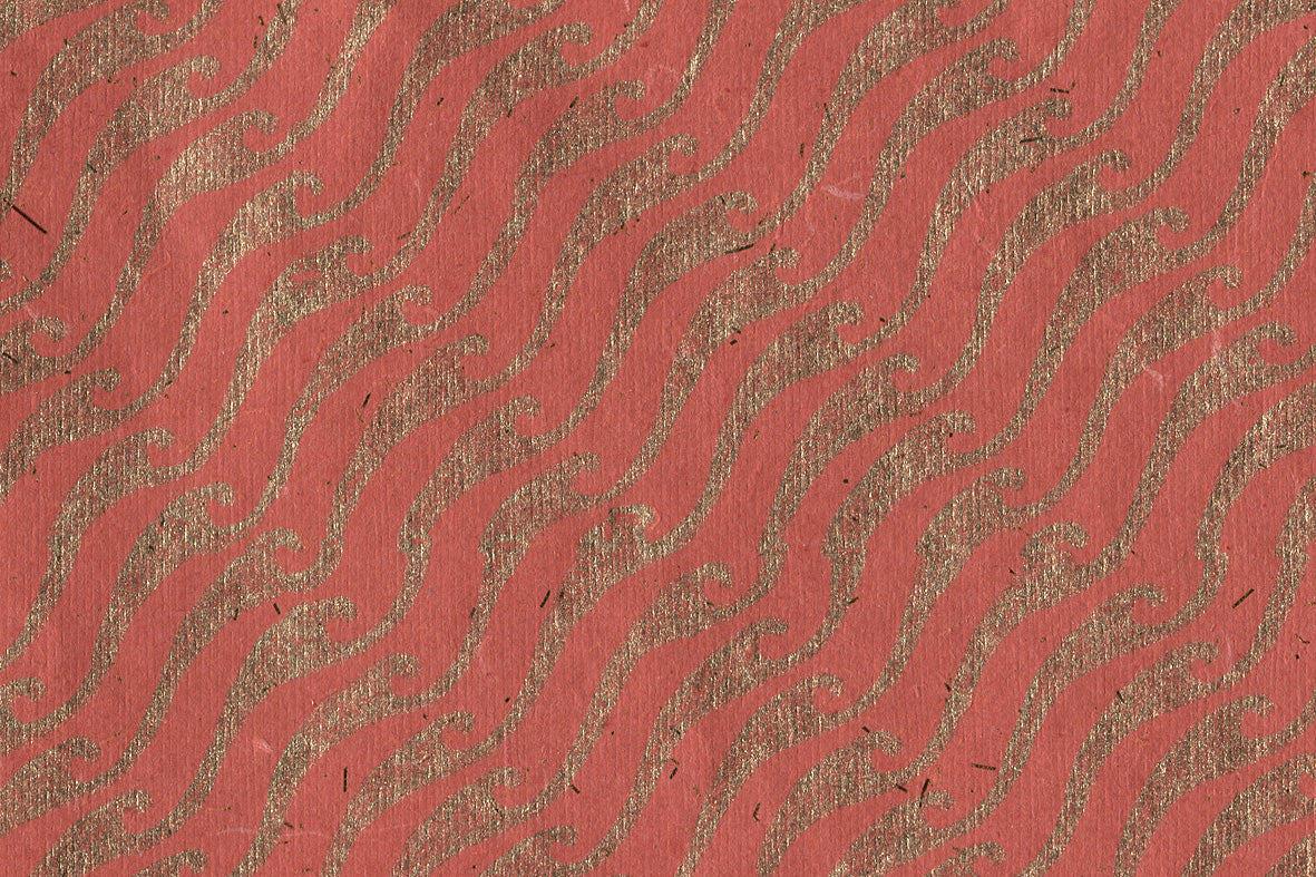 Waves Repeat Pattern Cotton Rag Handmade Paper