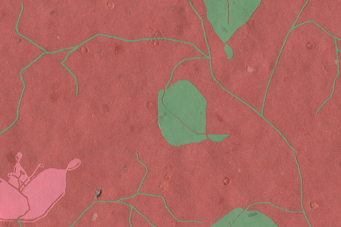 Bougainvillea: PinkGreen on Red Paper | Rickshaw Recycle