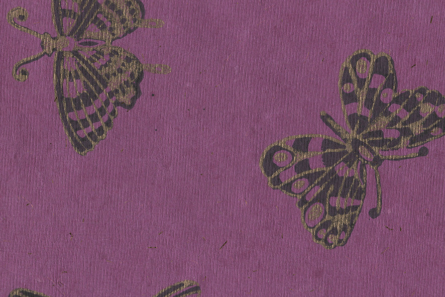 Jewelled Butterflies Magenta Handmade Paper