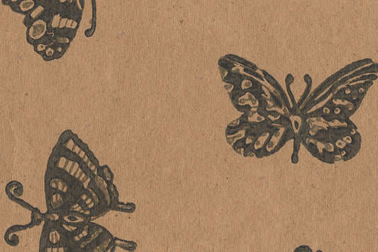 Jewelled Butterflies: Black & Gold on Autumn Gold Handmade Paper