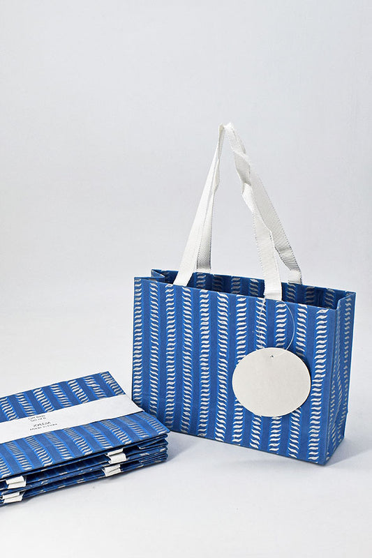 Eyes & Stripes Blue Handmade Paper Gift Bag Online
