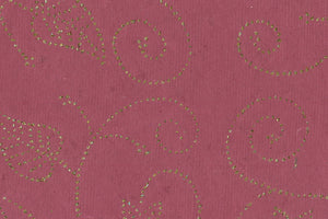Star & Leaves Vine Gold Glitter On Deep Rose Handmade Paper Gift Wrap Online