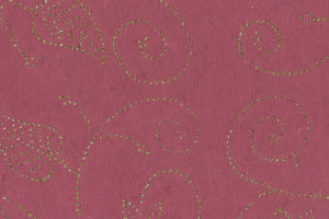 Star & Leaves Vine Gold Glitter On Deep Rose Handmade Paper Gift Wrap Online