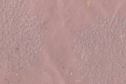 Multi Glitter Bursts: Gray Flock on Pink Paper Shreds & Banana Fibre Handmade Paper ~65gsm Set of 5 50X74cm each