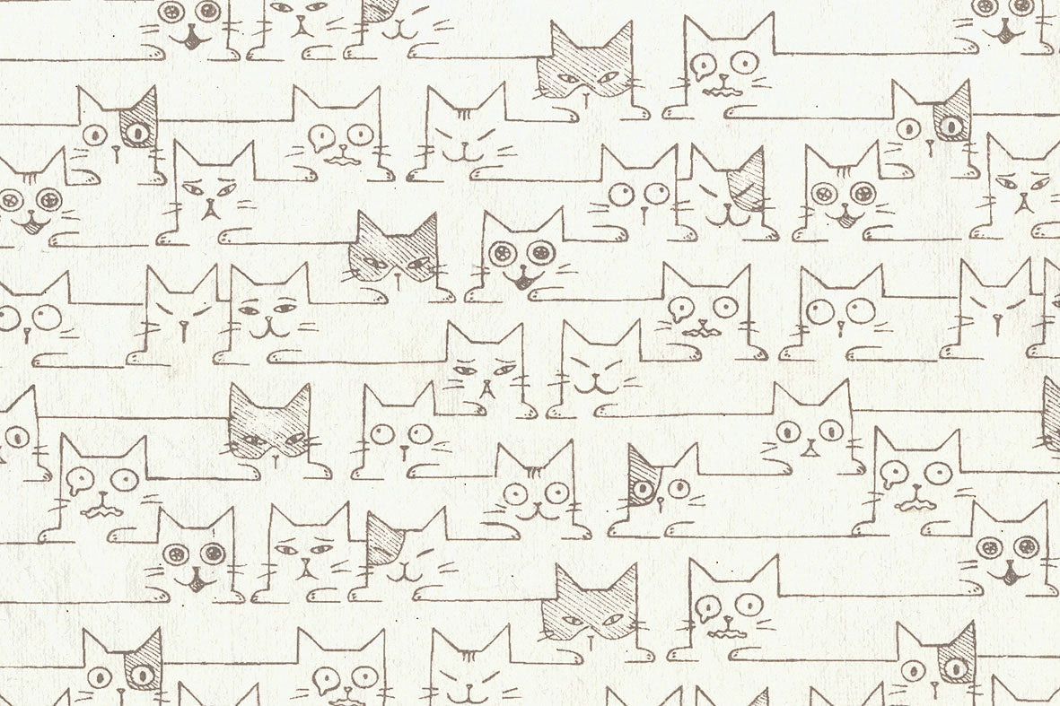 Cats Print Cotton Rag Handmade Paper