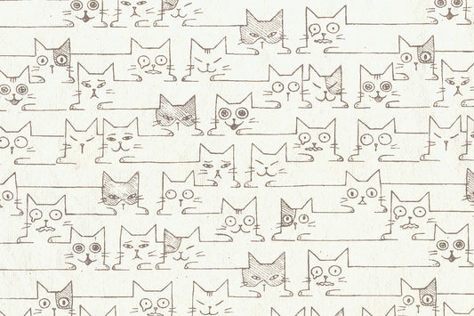 Cats Print Cotton Rag Handmade Paper