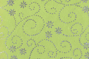 Whorls & Radials: Silver Glitter on Green | Rickshaw Recycle