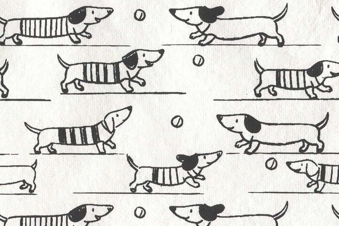 Dogs Print Cotton Rag Handmade Paper
