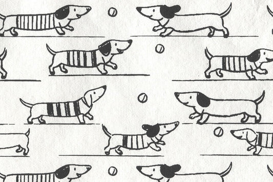Dogs Print Cotton Rag Handmade Paper