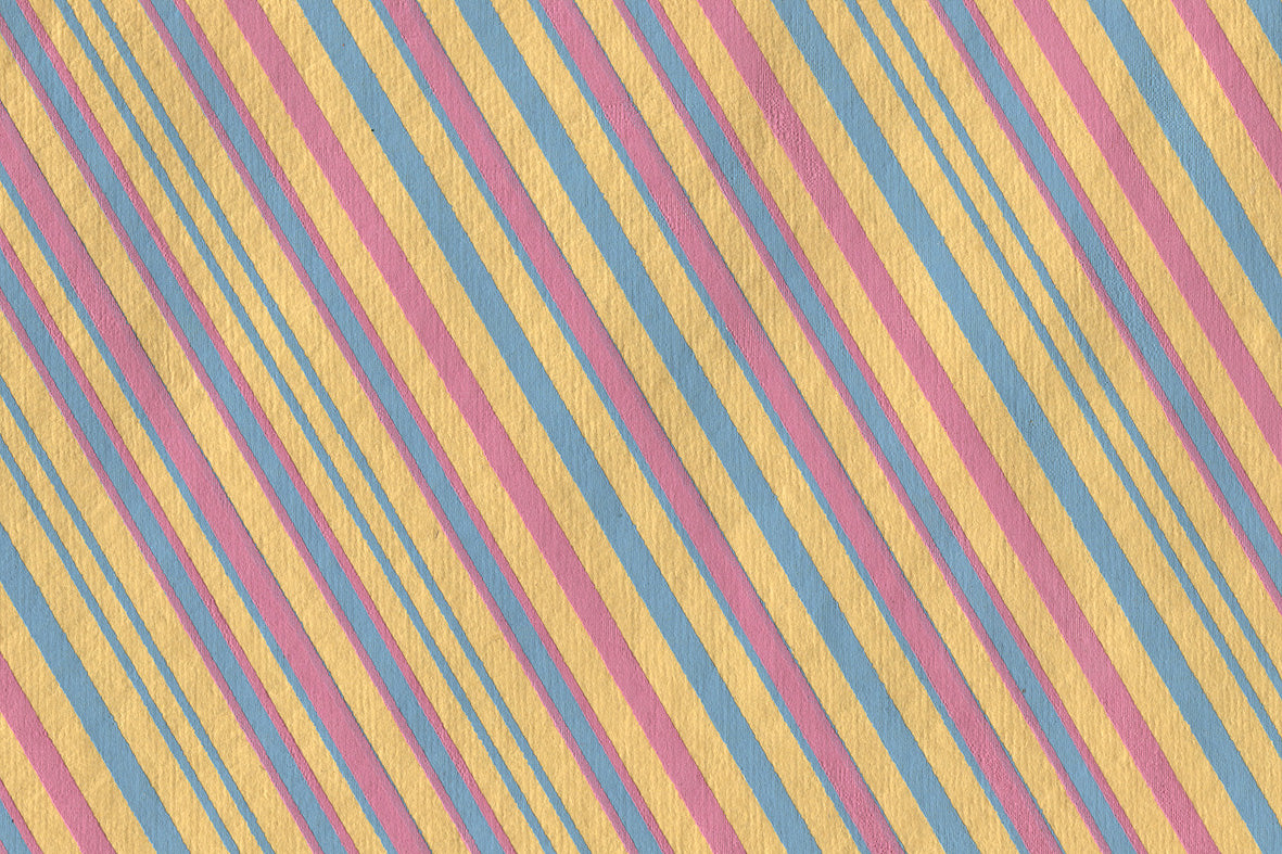 Diagonal Stripes Print Cotton Rag Handmade Paper
