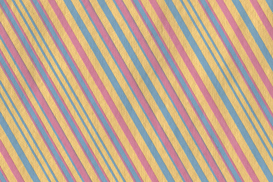 Diagonal Stripes Print Cotton Rag Handmade Paper