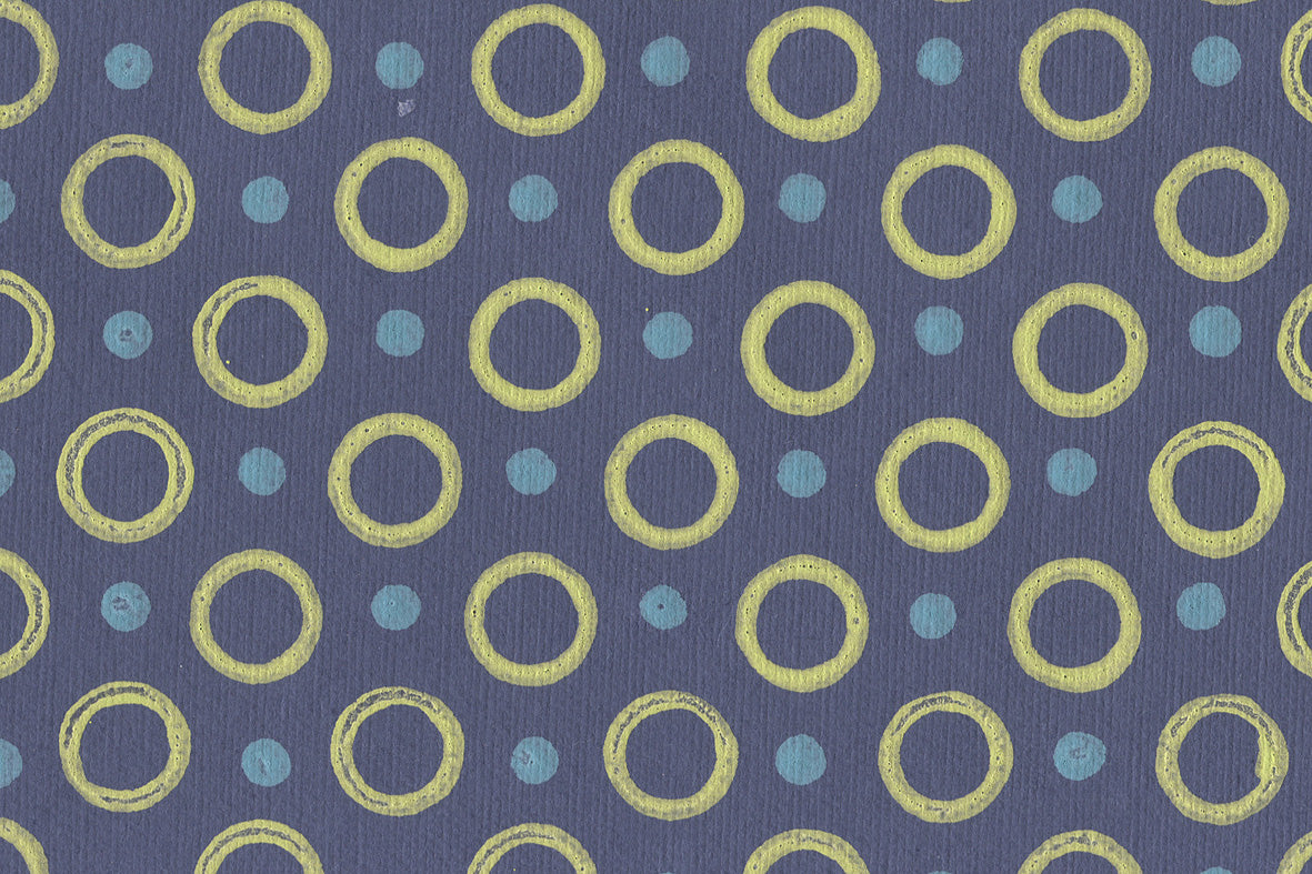 Rings & Dots Pattern Cotton Rag Handmade Paper