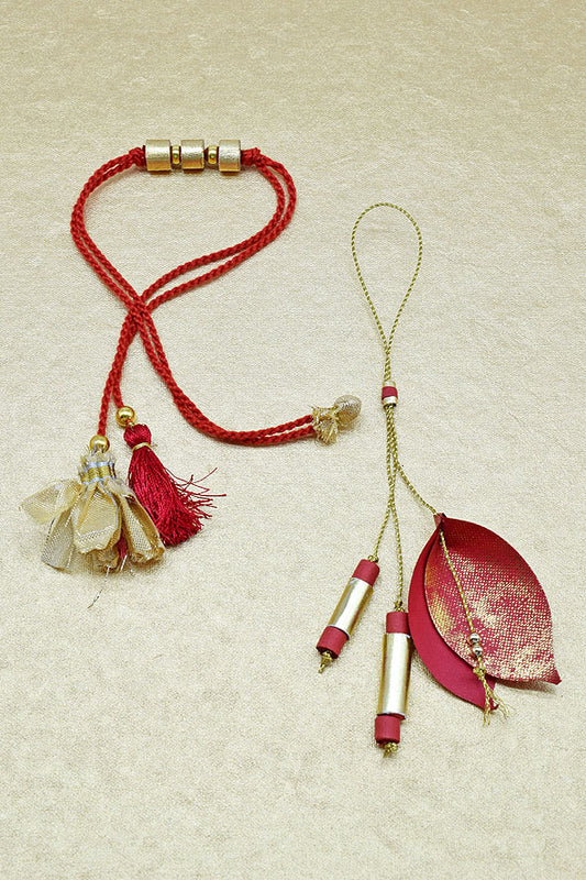 Paper Ribbon Trims With Potli Handmade Rakhi Online