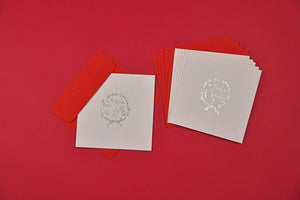 Happy Christmas Foil print Cards with Envelopes 6x6, Set of 6