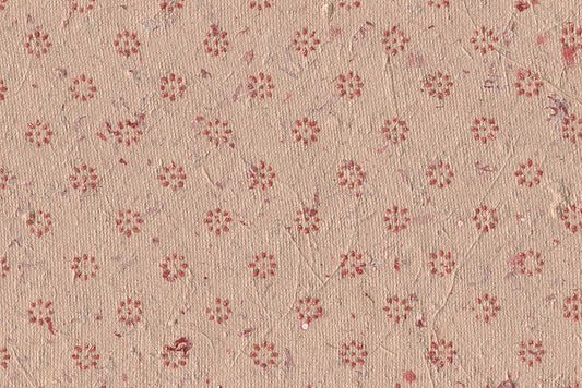 Floret Star Red on Coral Handmade Printed Paper Online
