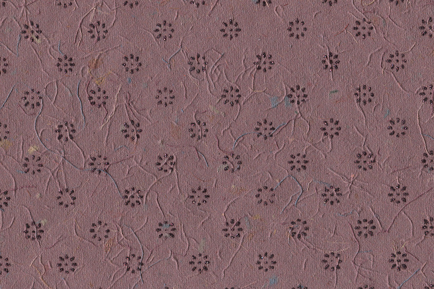 Floret Star Black on Red Handmade Printed Paper Online
