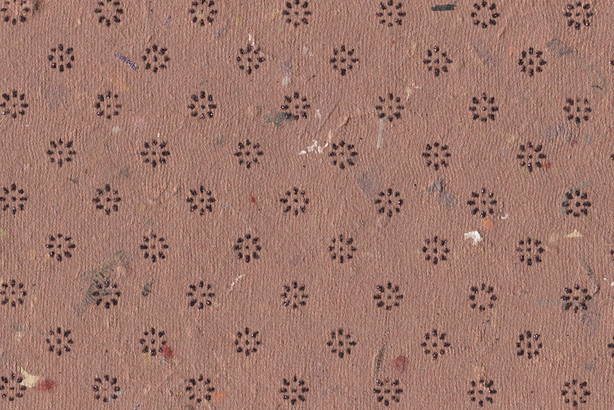 Floret Star Black on Rust Handmade Printed Paper Online
