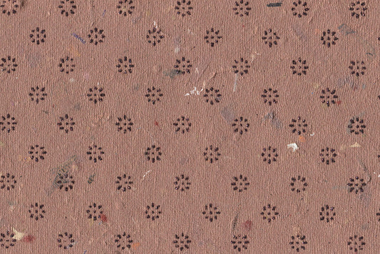 Floret Star Black on Rust Handmade Printed Paper Online
