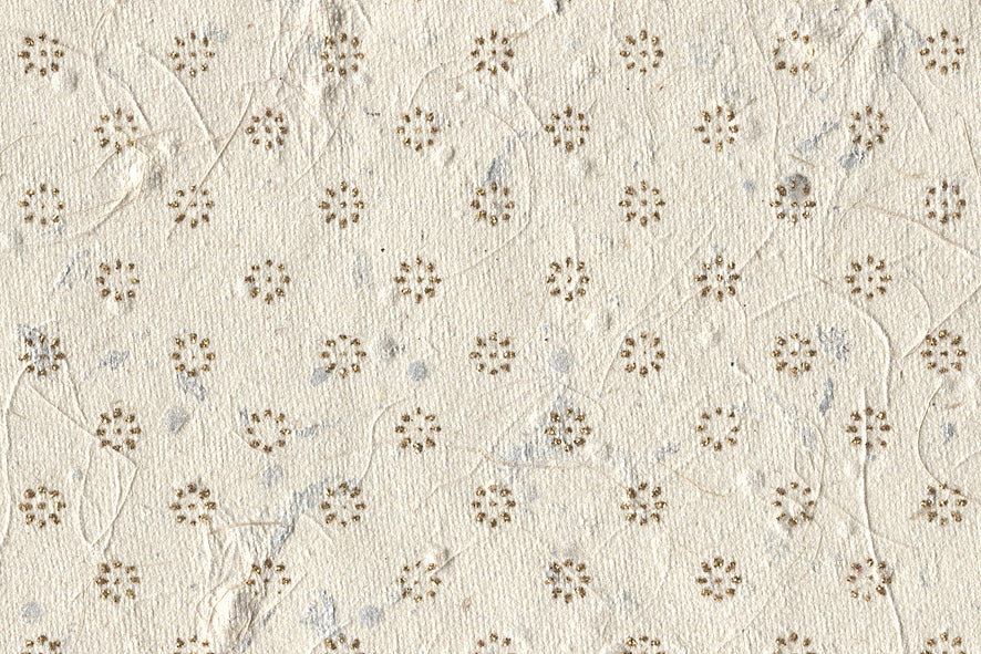 Floret Star Gold on White Handmade Printed Paper Online