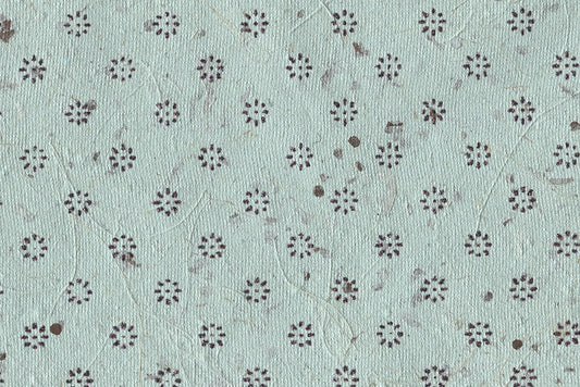 Floret Star Half Drop: Black Glitter on Aquamarine Paper Shreds & Banana Fibre Handmade Paper ~85gsm Set of 5 50X74cm each