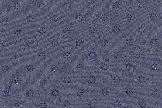 Floret Star Half Drop: Black Glitter on Blue Paper Shreds & Banana Fibre Handmade Paper ~50gsm Set of 5 50X74cm each