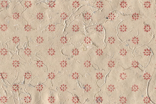 Floret Star Half Drop: Orange Glitter on Natural Paper Shreds & Banana Fibre Handmade Paper ~50gsm Set of 5 50X74cm each