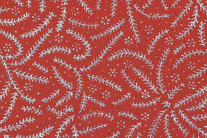 Vines: Silver Glitter on Shivam Red Handmade Paper ~100gsm Set of 5 50X70cm each