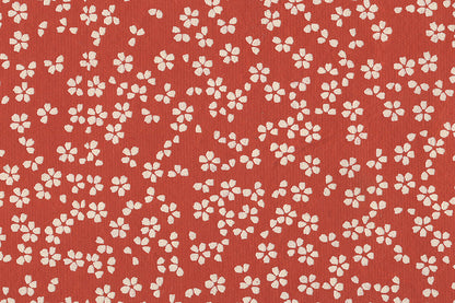 Scattered Blossoms: Assorted White on Primary Colours ~100gsm Printed Handmade Paper Set of 5 50x70cm each