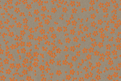 Scattered Blossoms: Assorted Orange Red & Pink Tones ~100gsm Printed Handmade Paper Set of 5 50x70cm each