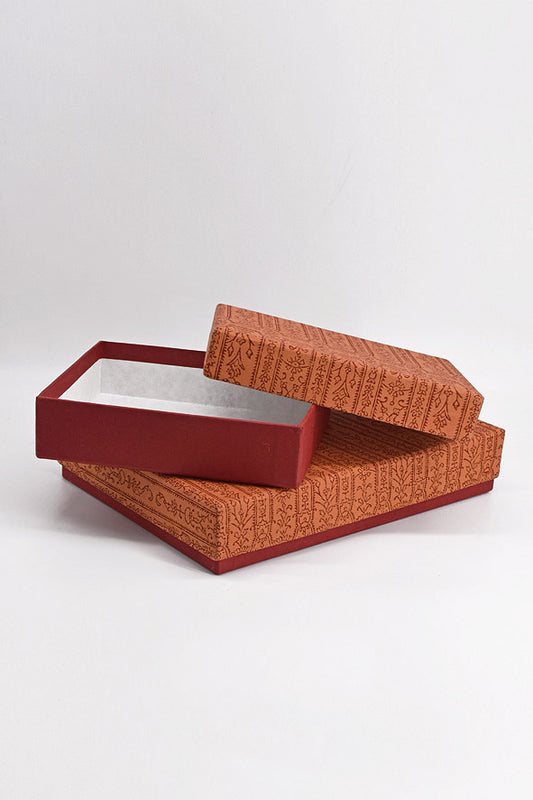 Gift Box for Mithai / Chocolates - Floral Borders with Plain Paper Base