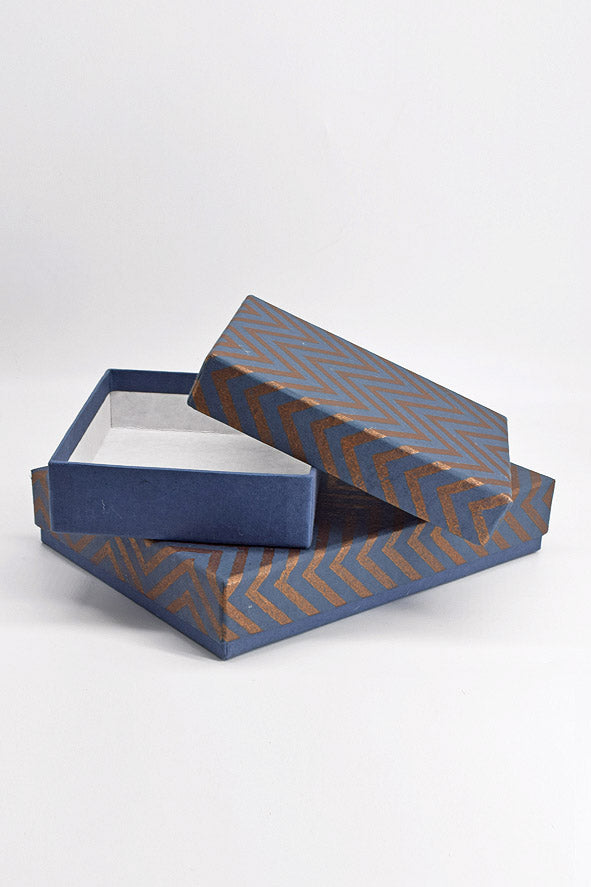 Gift Box for Mithai / Chocolates - Colour Chevron with Plain Paper Base
