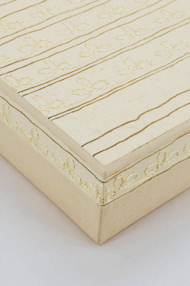 Straggly Lines & Stitched Floral Rectangular Box