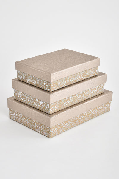 Floral Jaal Embossed Handmade Paper Rectangular Gift Box Online 