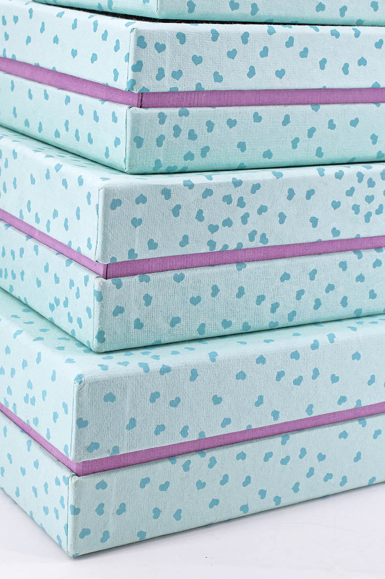 Hearts Scatter Rectangular Inset Box