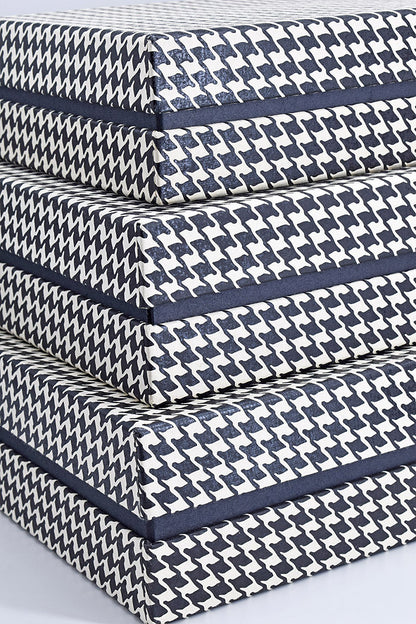Small Houndstooth Rectangular Inset Gift Box