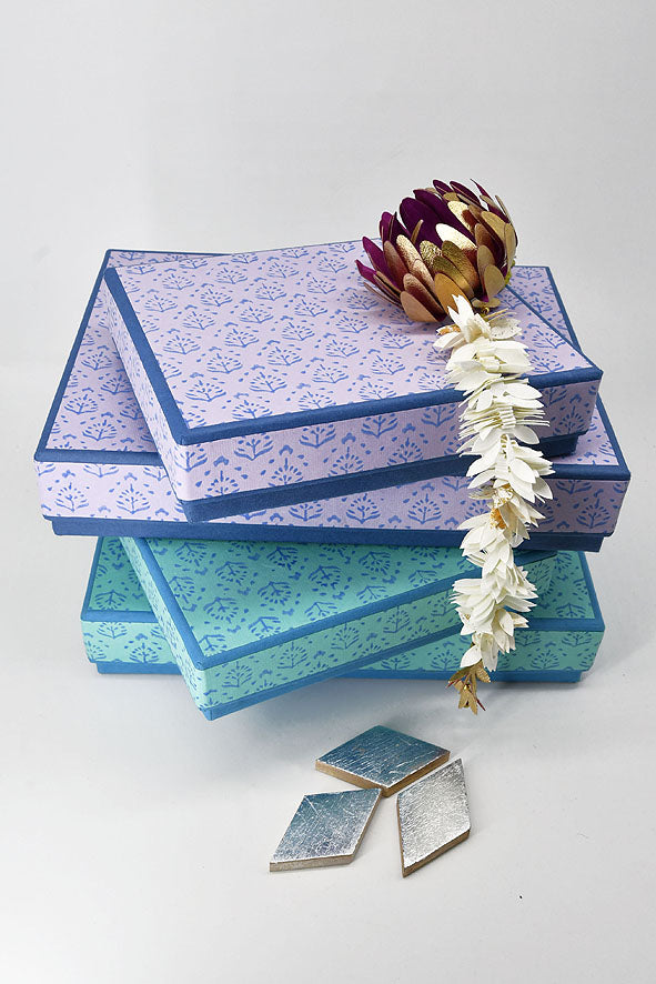 Marbled Paper with Plain Paper Base Diwali Mithai Boxes Online ...