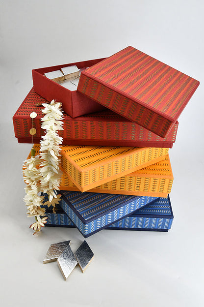 Gift Box for Mithai / Chocolates - Eyes & Stripes with Plain Paper Base